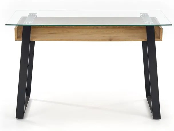 PISACÍ STÔL MARK ZLATÝ DUB / ČIERNY / SKLO 120 cm