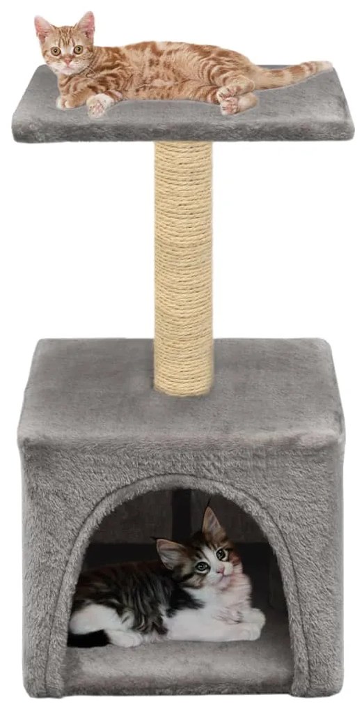 vidaXL Škrabadlo pre mačky so sisalovými stĺpikmi, 55 cm, sivé