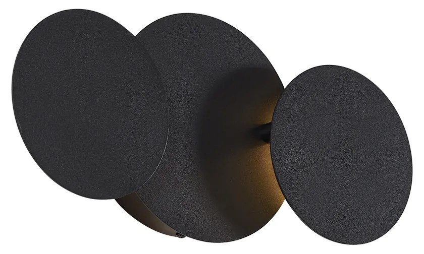 Moderné nástenné svietidlo čierne vrátane LED 3-stupňové stmievateľné 3-svetlá - Sunrise