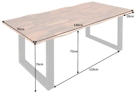 Jedálenský stôl 42050 160x90cm Masív drevo Acacia  - Komfort-nábytok