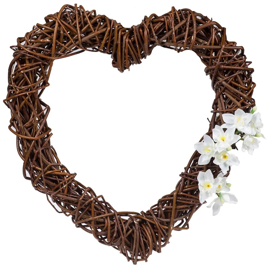 Prútené dekoračné srdce tmavé Herz V.š. 46 x hl. 46 (cm)