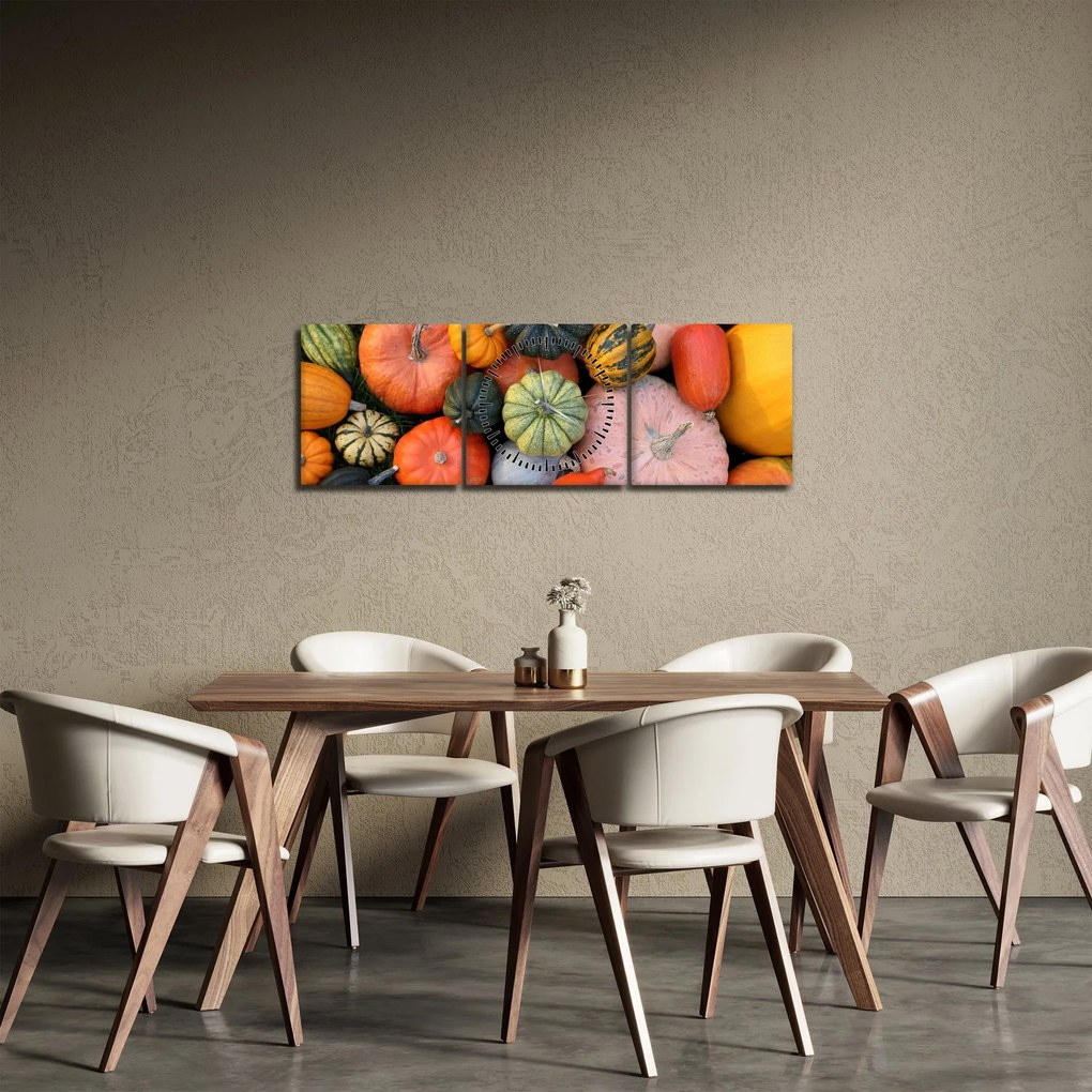 Obraz - Tekvica (s hodinami) (90x30 cm)