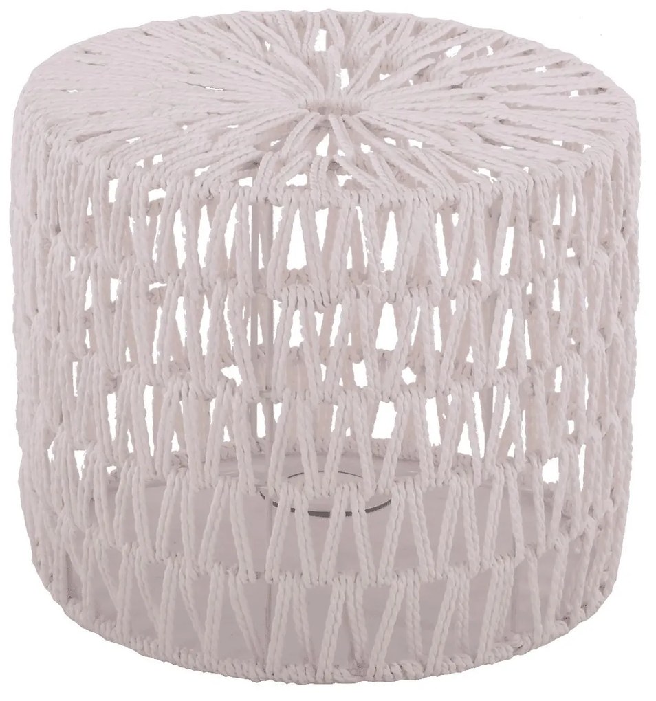 Biele povrázkové tienidlo na stolnú lampu Luca cylinder - Ø 25*21,5cm / E27
