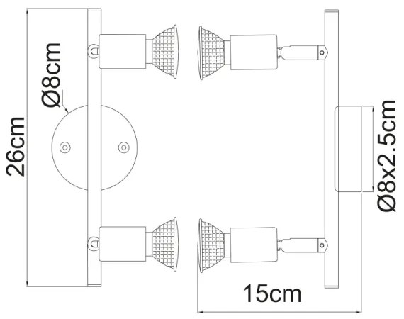 GLOBO 57381-2L - LED Bodové svietidlo OLANA 2xGU10/3W/230V