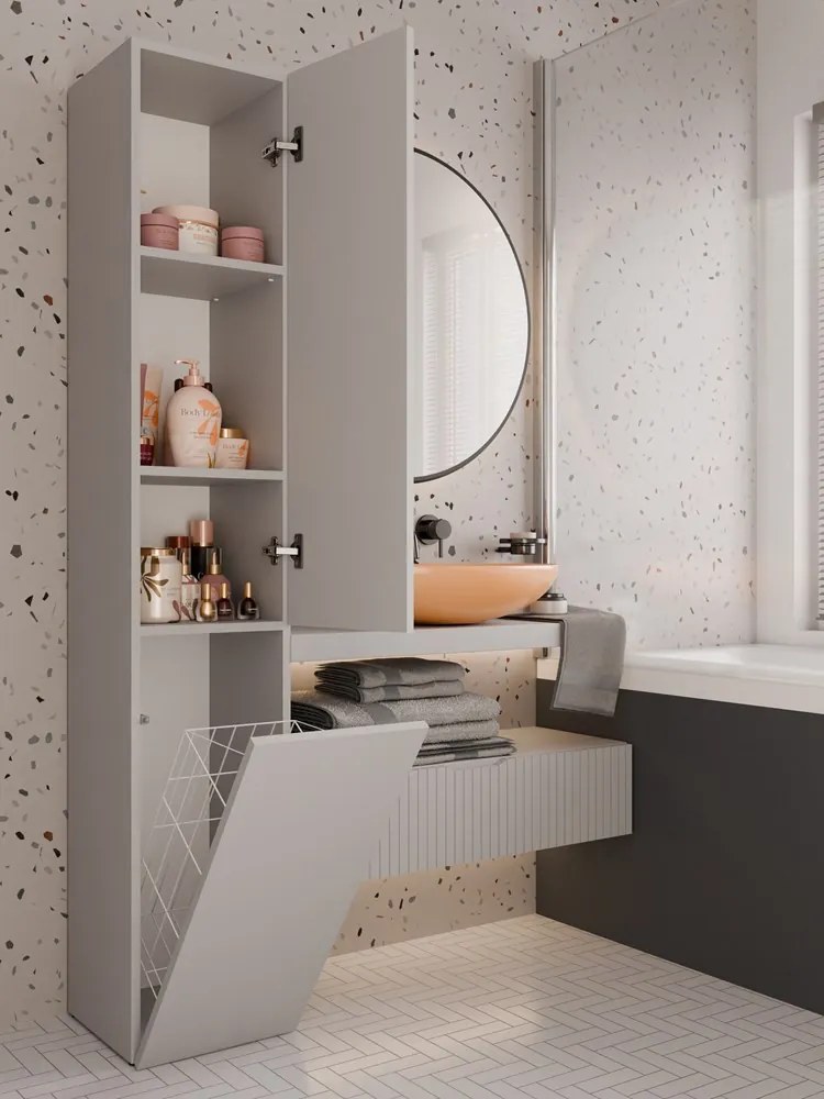 Kúpeľňová skrinka Neltossa 15 (kašmír). Akcia -23%. Vlastná spoľahlivá doprava až k Vám domov. 1133022