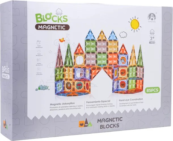 Magnetická stavebnica BLOCK MAGNETIC 3D, 85 dielikov