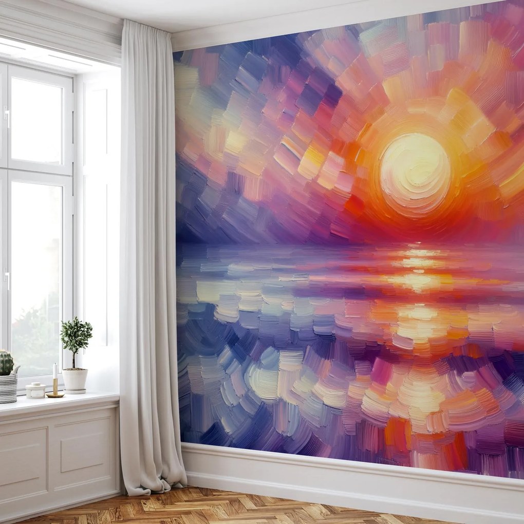Fototapeta - Farebný umelecký západ slnka (147x102 cm)