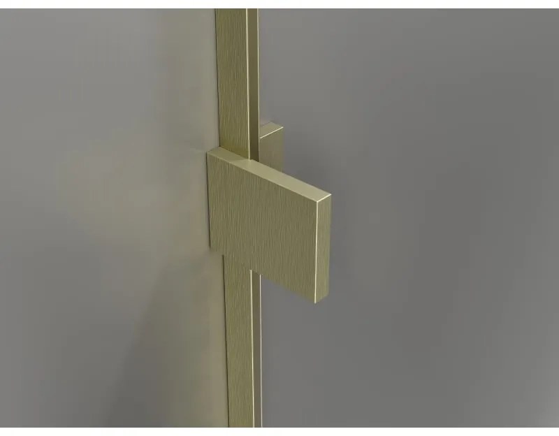 Mexen Lunar-B, pravostranný výklopný sprchový kút 80 x 80 cm, 8mm číre sklo, zlatý kartáčovaný - 832-080-080-55-00-P