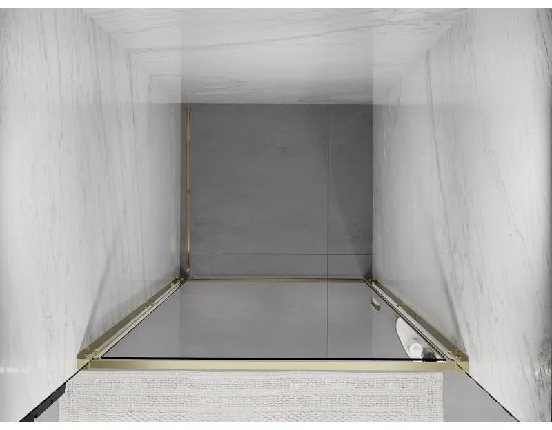 Mexen Exo, výklopné sprchové dvere 65 cm, číre sklo, zlatá, 817-065-000-50-00