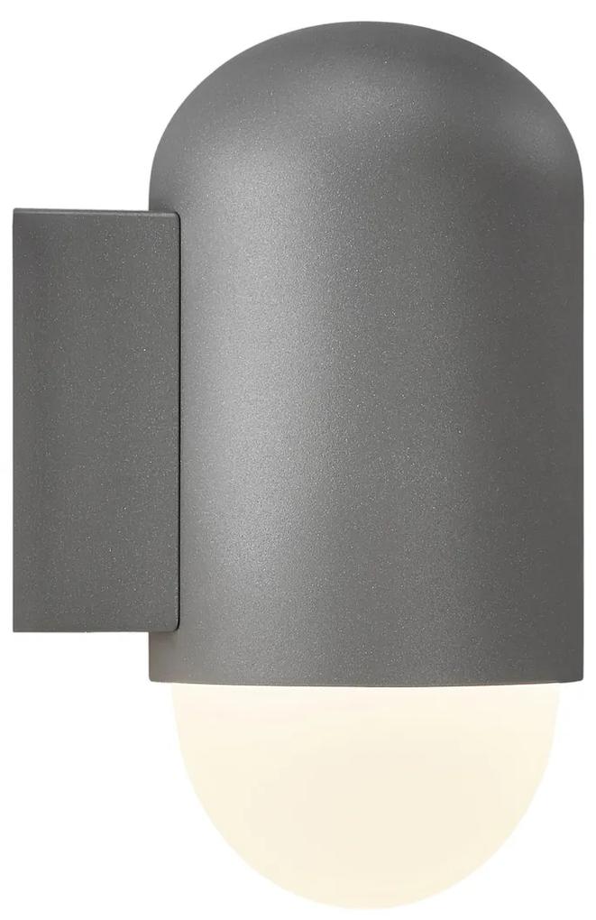 NORDLUX HEKA nástenné vonkajšie hliníkové svietidlo, 1xE27, 15W, sivé