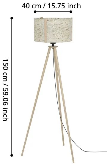 Eglo 390326 - Stojacia lampa HONTONGAS 1xE27/25W/230V béžová