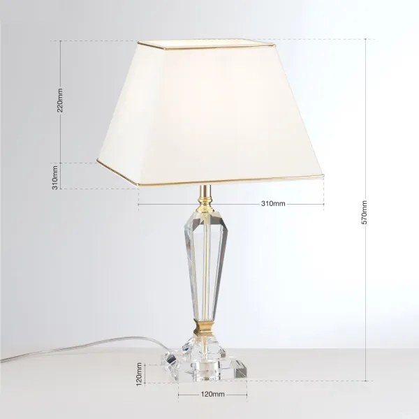 Orion LA 4-1201 - Krištáľová stolná lampa VERONIQUE 1xE27/60W/230V krémová/číra