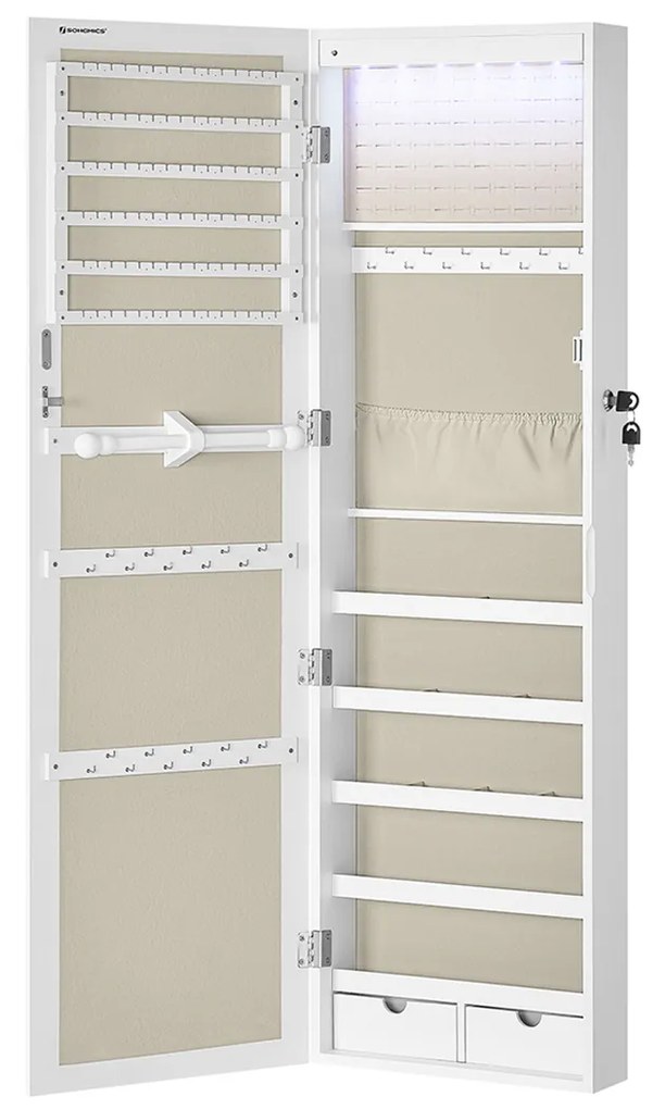 Závesná šperkovnica Elissa biela/béžová