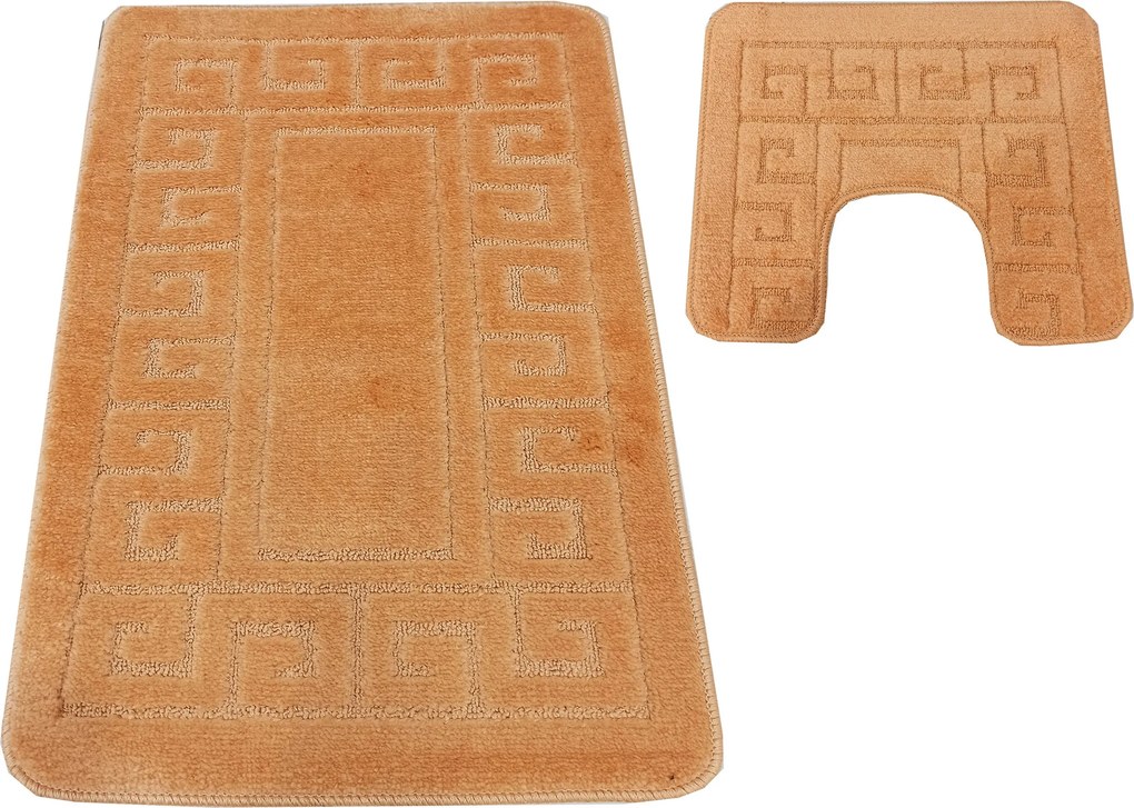 DY Kúpeľňová sada koberčekov s výrezom Montana Ethnic -  lososová