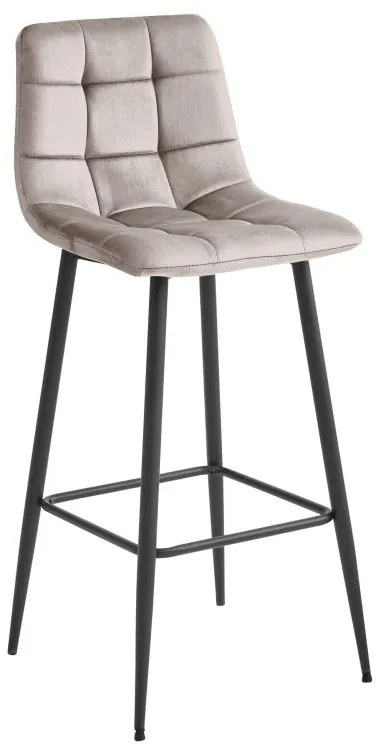 Barová stolička ARCETO - béžový zamat / čierne nohy