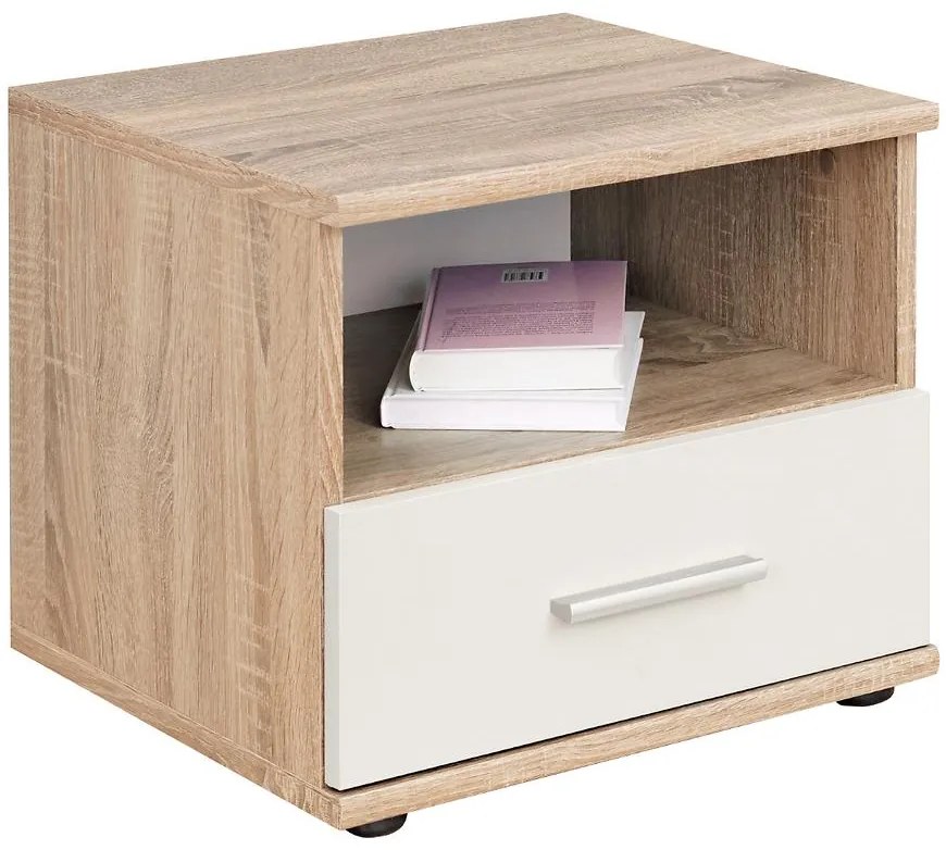 Nočný stolík Dino dub sonoma/biely