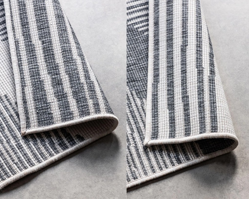 ELLE Decoration, Kusový koberec Gemini 106013 Silver z kolekcie Elle – na von aj na doma, 80x150, šedá, chodba / predsieň