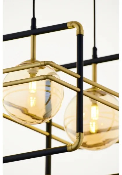 Jupiter 2026 - Luster na lanku FIORI 2xG9/10W/230V čierna/zlatá/béžová