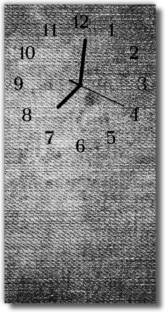 Sklenené hodiny vertikálne  šedé plátno