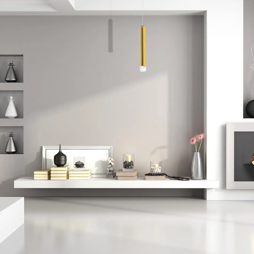 Závesné svietidlo Goldie, 1x zlaté kovové tienidlo, g