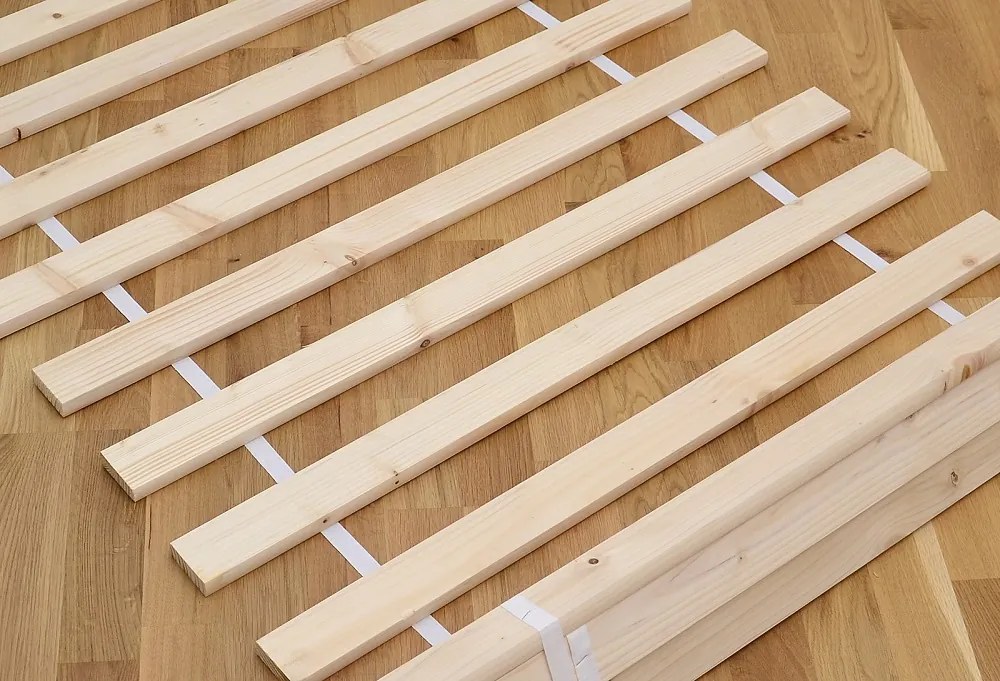 Detská posteľ z masívu borovice TOMÁŠ II s prístelkou a šuplíky - 200x90 cm - prírodná borovica