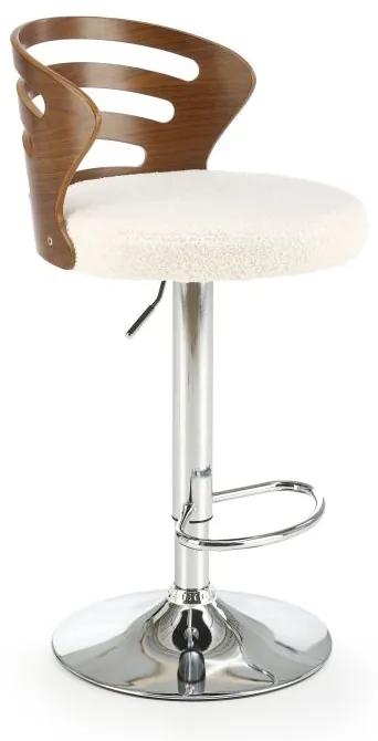 H109 bar stool, creamy / walnut