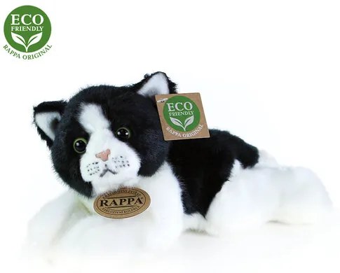 Eco-Friendly Rappa mačka bielo-čierna ležiaca 16 cm