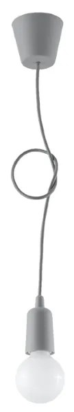 Závesné svietidlo Diego 1, sivé telo svietidla