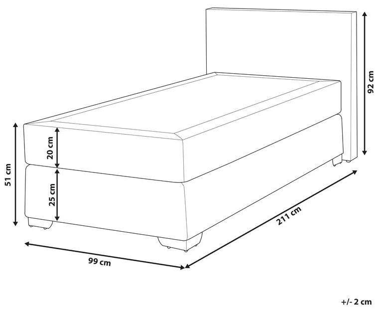 Kontinentálna posteľ 90 cm PREMIER (s matracmi) (biela). Vlastná spoľahlivá doprava až k Vám domov. 1007439
