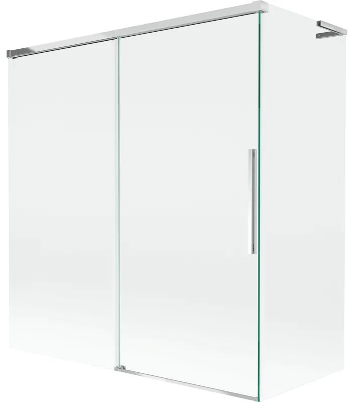 Mexen Rox, L posuvná 2-krídlová vaňová zástena 150 + 70 x 150 cm, 8mm číre sklo, chrómový profil, 8C9L-150-070-01-00