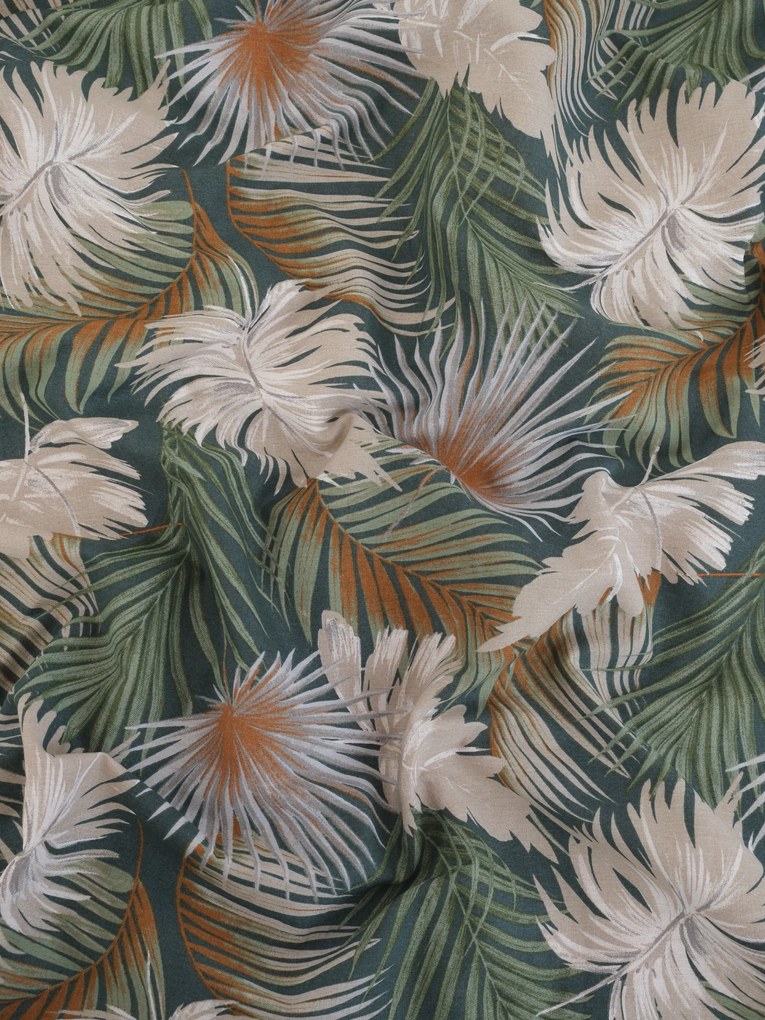 Bavlnená obliečka na vankúš Renforcé 50 × 70 cm – Taisa zelená/terakota