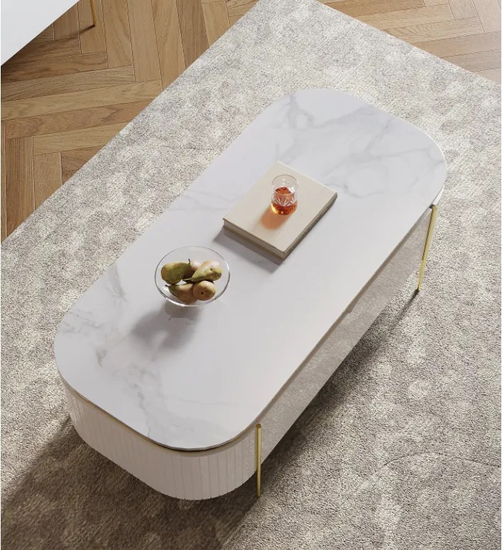 KONFERENČNÝ STOLÍK ADALIA MRAMOR + ZLATÝ