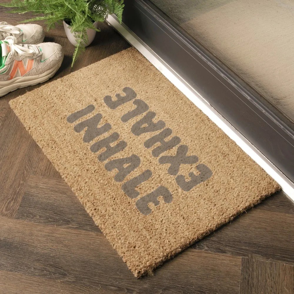Rohožka z kokosového vlákna 60x90 cm Inhale Exhale – Artsy Doormats