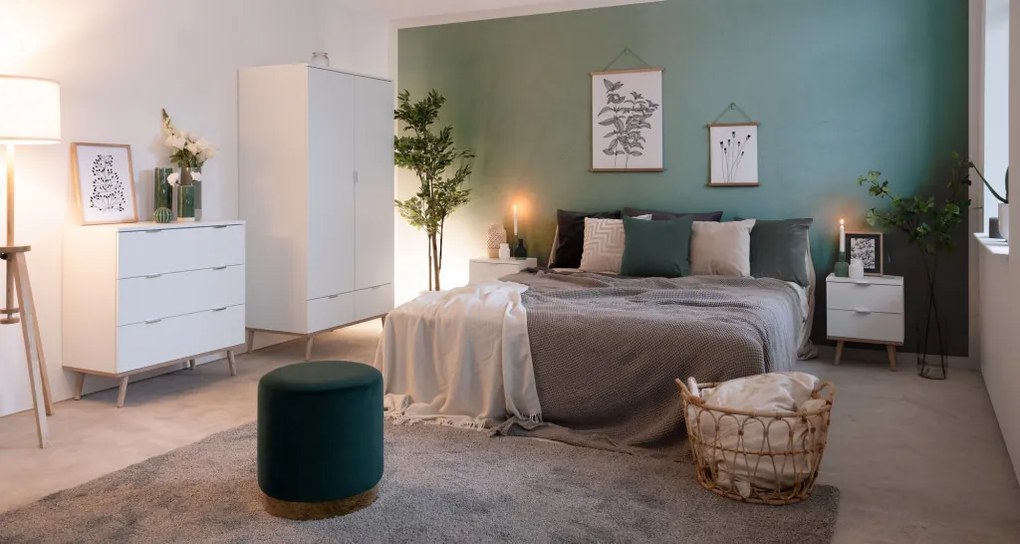 Šatníková skriňa Göteborg, biela/dub sonoma