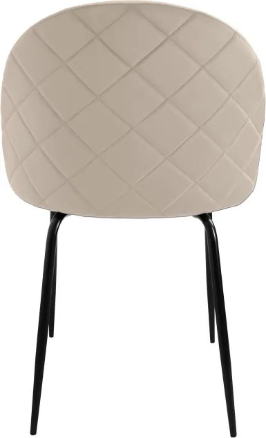 Jedálenská stolička FARGO zamatová, čierna / béžová