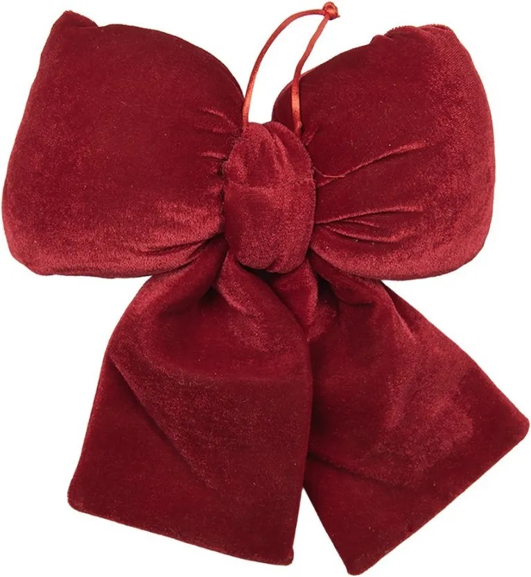 Červená dekoračná závesná mašľa Bow M - 18*10*20 cm