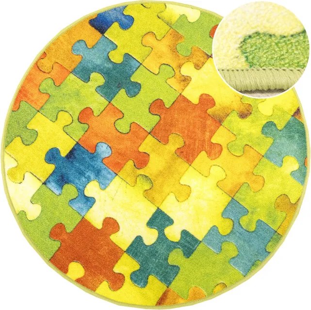 Koberec Puzzle viacfarebný kruh
