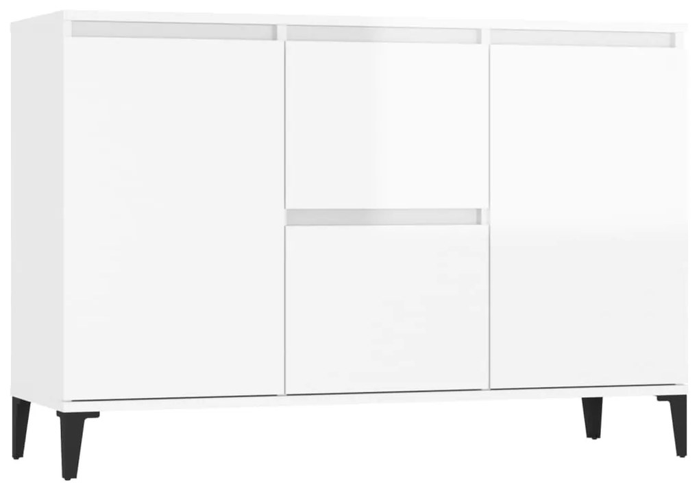 vidaXL Komoda lesklá biela 104x35x70 cm drevotrieska
