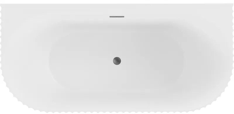 Mexen Sella, voľne stojaca vaňa ku stene, drážkovaná, 150 x 75 cm, biela matná, grafitová matná, 52711507501-95