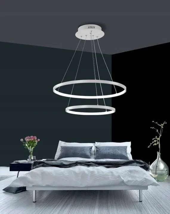 Toolight - LED závesné svietidlo Vegas 40+60cm + diaľkové ovládanie, biela, OSW-07858