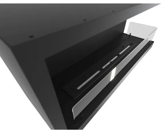 InFire - Rohový BIO krb 110x45 cm 3kW čierna