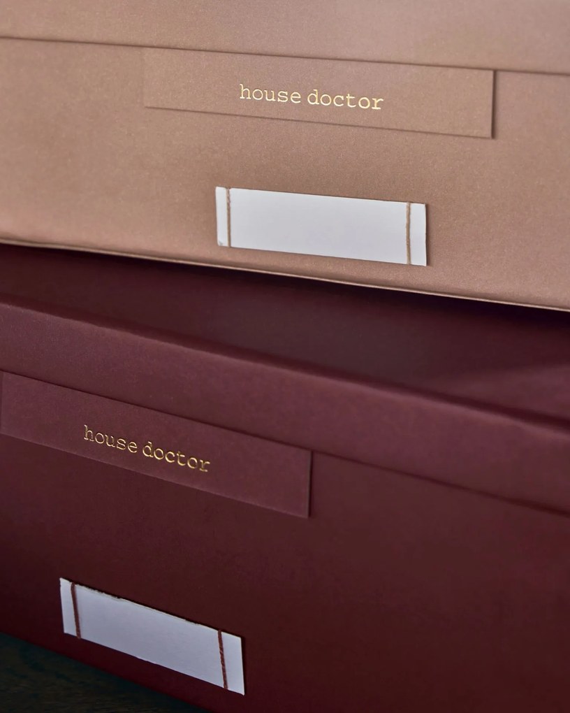 House Doctor Úložný papierový box Burgundy/Rose Väčší burgundy