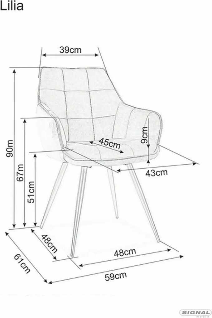 SI Lilia Velvet stolička škorica