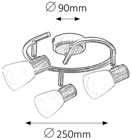 Rabalux 6488 - Bodové svietidlo GAVIN 3xE14/40W