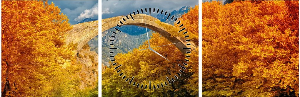 Obraz - Konitsa most (s hodinami) (90x30 cm)