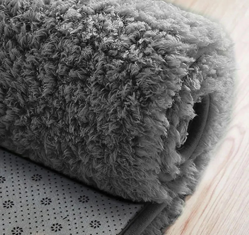 Okrúhly koberec Alpaka v tmavosivej farbe – mäkký polyester Rozmer: 90 cm