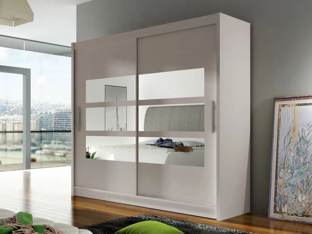 Skriňa London III 180, Farby: čierna, Osvetlenie: osvetlenie LED RGB - farebné