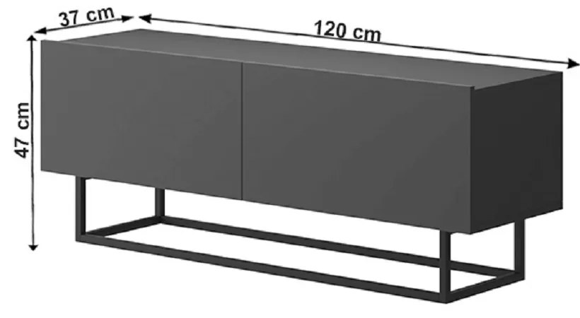 TV stolík/skrinka Svaren ERTV 120 (grafit). Vlastná spoľahlivá doprava až k Vám domov. 809539
