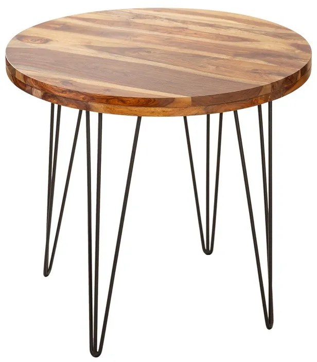 Dizajnový okrúhly jedálenský stôl Elegant 80 cm Sheesham