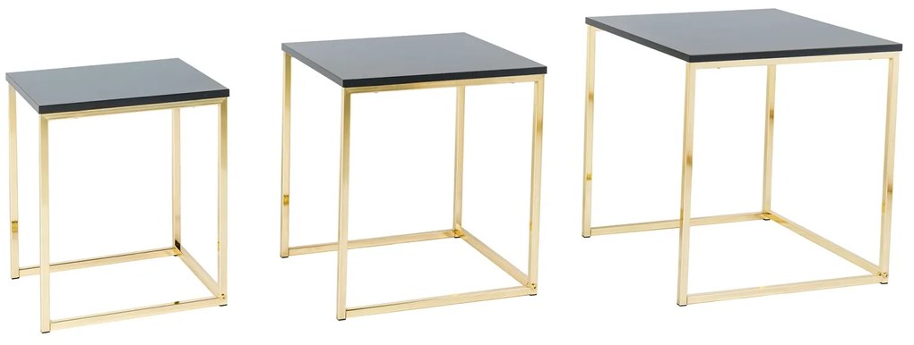 Set 3 odkladacích stolíkov Factor antracitový - Skladom na SK